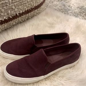 Womens Maroon Slip On Memory Foam Keds Size US 9 UK 6.5.